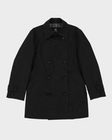 Burberry Black Label Black Raincoat Style Jacket - S