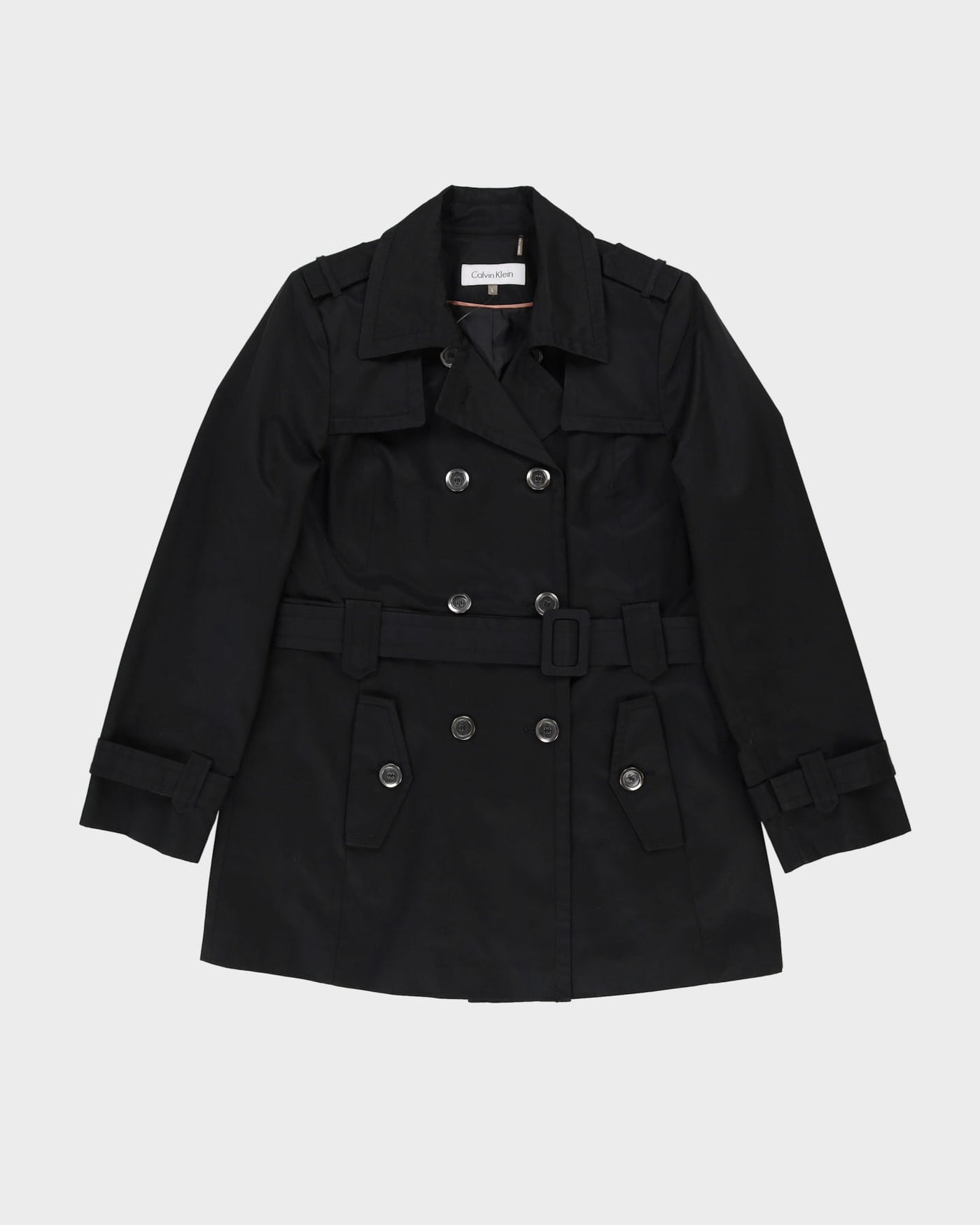 Calvin Klein Black Raincoat Style Jacket - M