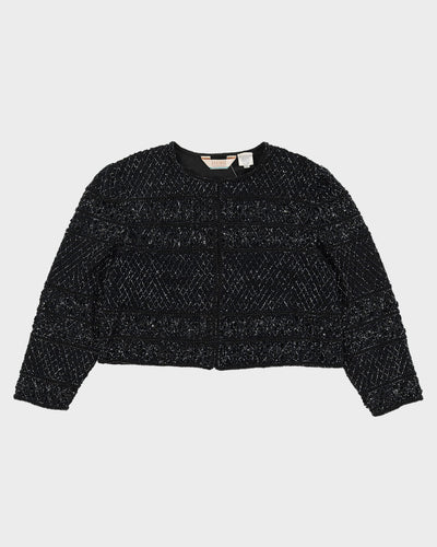 Black Beaded Evening Jacket - M