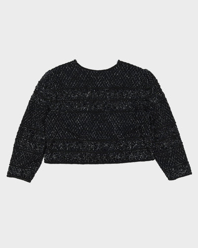 Black Beaded Evening Jacket - M