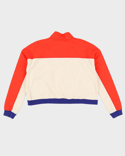 Nike Cream / Orange Half-Zip Track Jacket - M