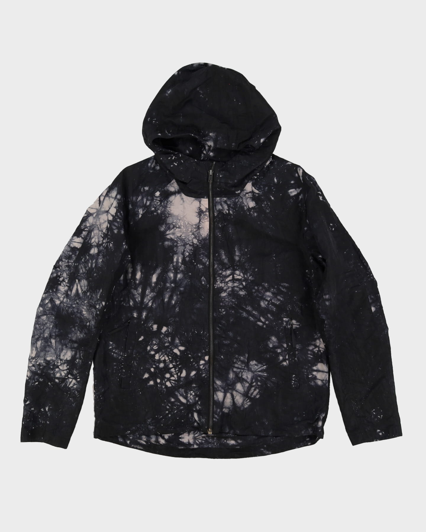 Lululemon Grey / Black Patterned Hooded Anorak Rain Jacket - M / L