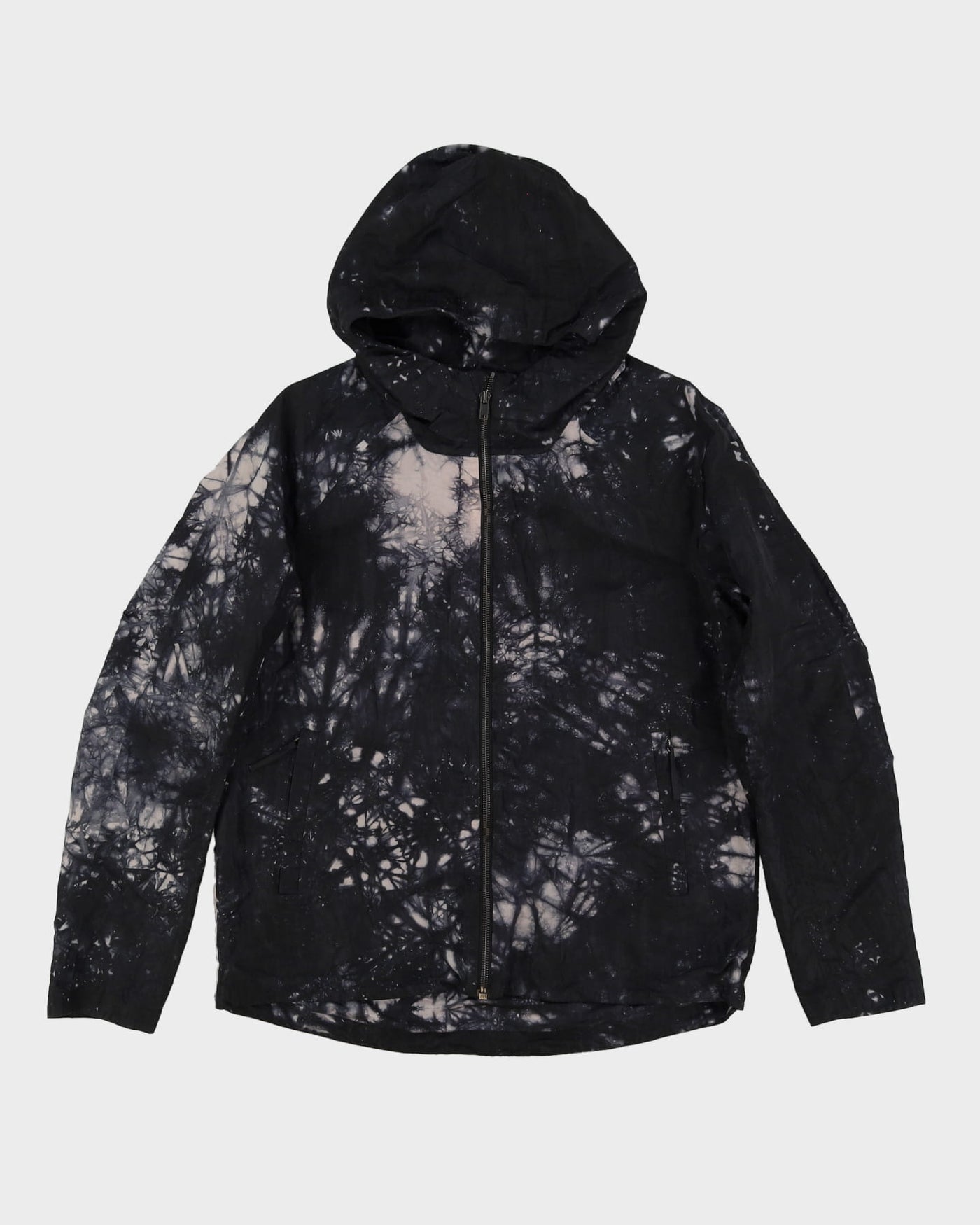 Lululemon Grey / Black Patterned Hooded Anorak Rain Jacket - M / L