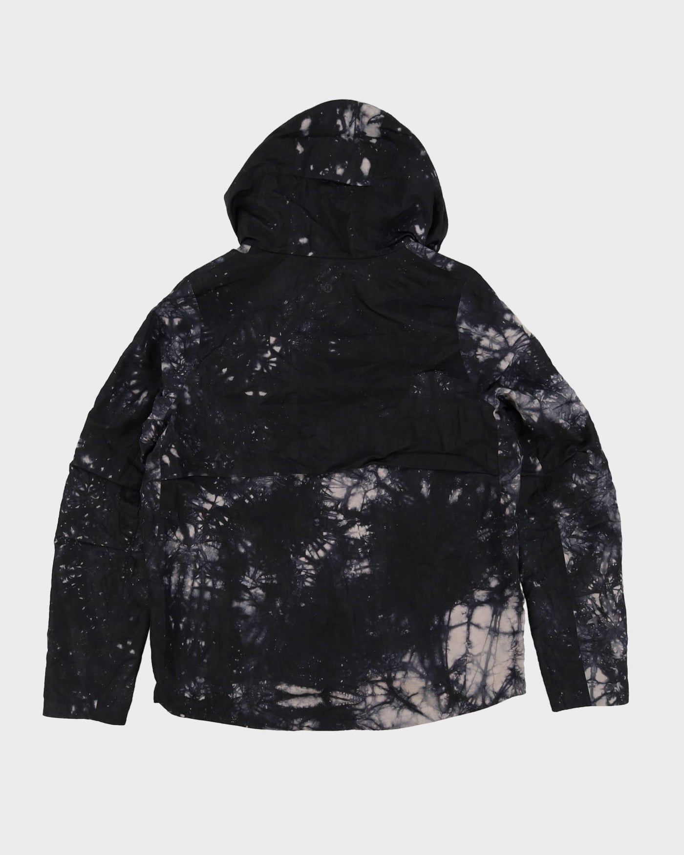 Lululemon Grey / Black Patterned Hooded Anorak Rain Jacket - M / L