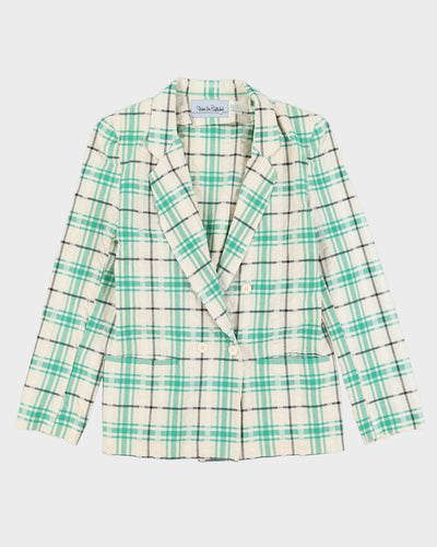 Vintage 1990s Diane Von Furstenberg Green Blazer Jacket - S