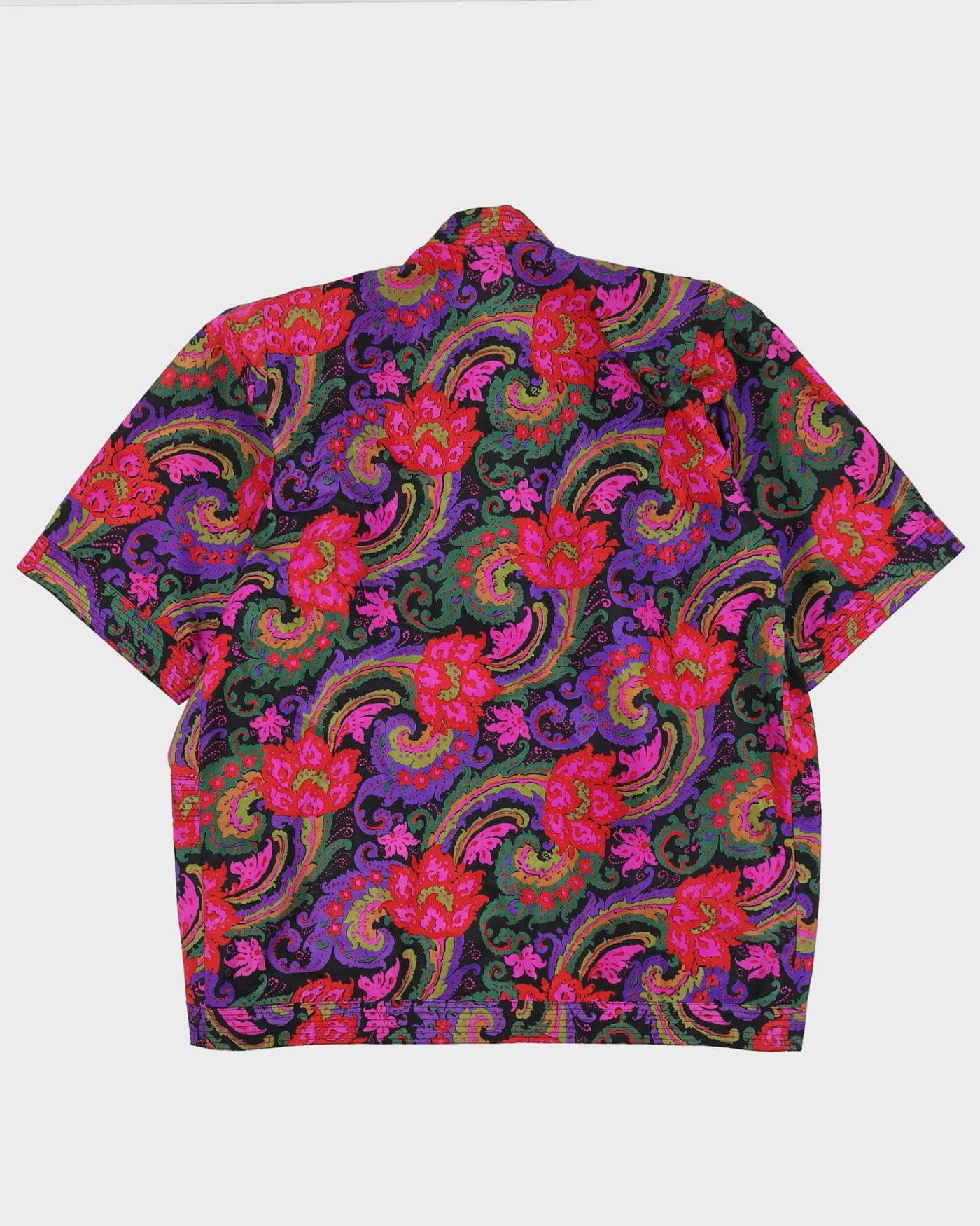Thai Silk Black Patterned Jacket - L