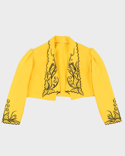 Yellow Cropped Bolero Jacket - M