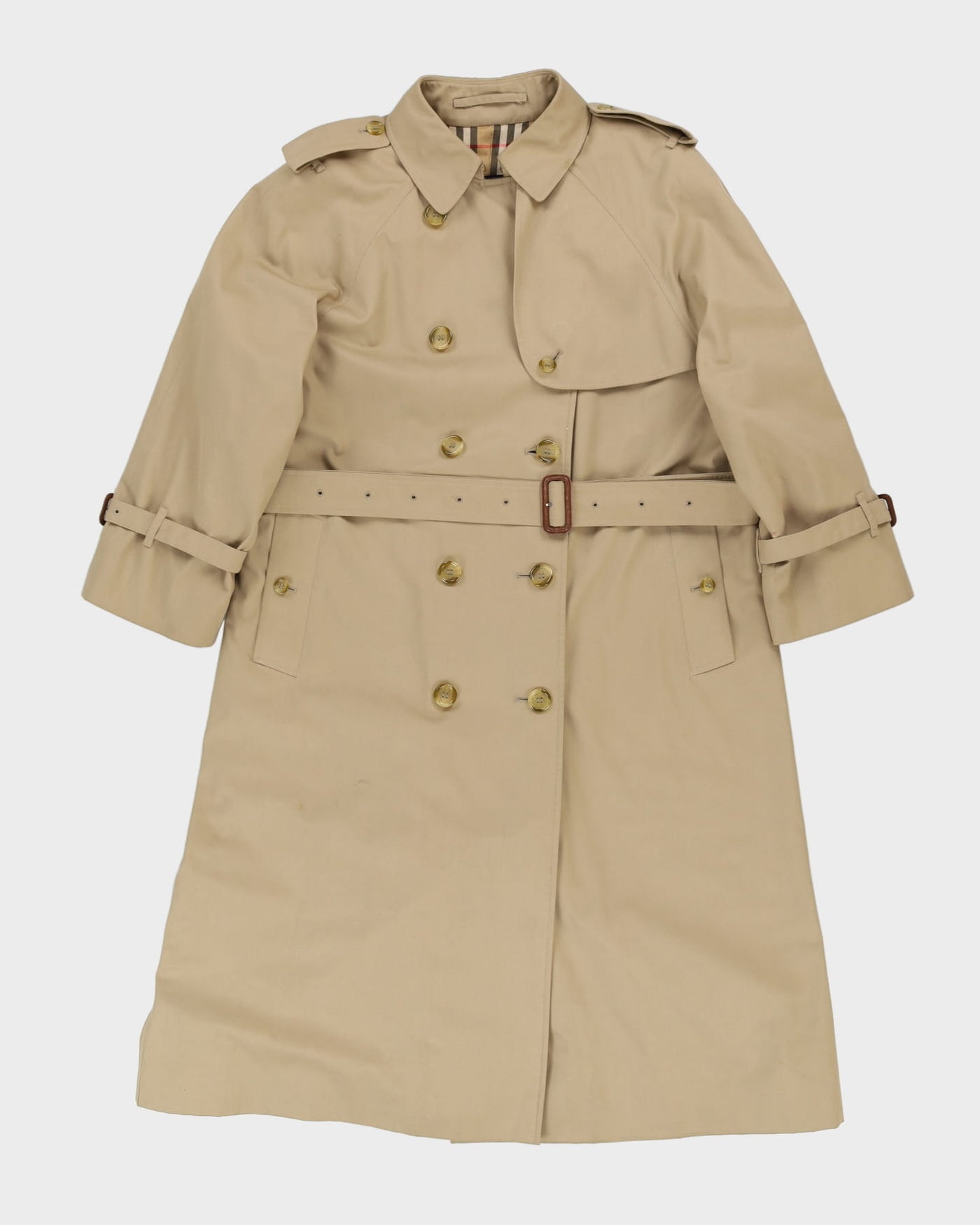 Burberrys' Beige Nova Check Trench Coat - M