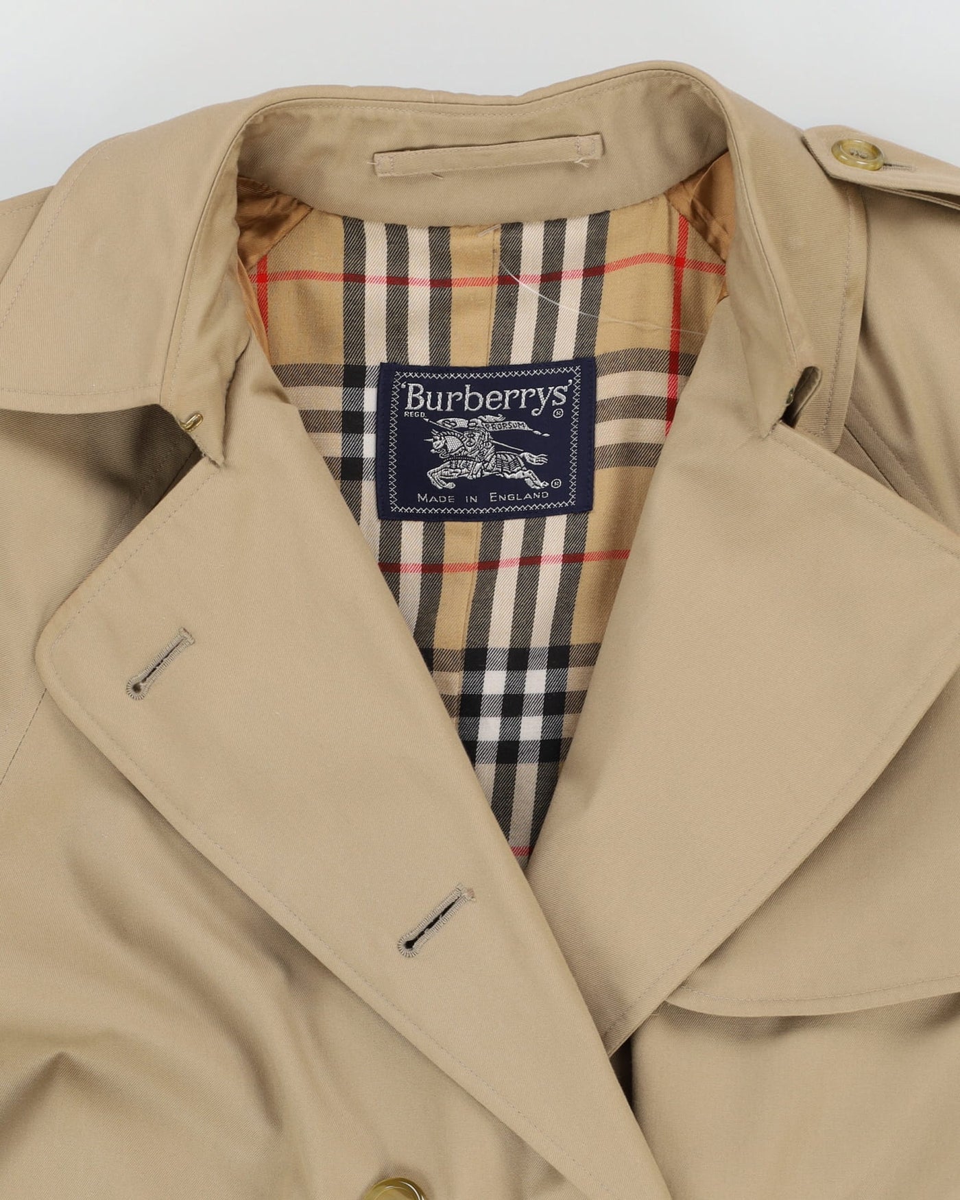 Burberrys' Beige Nova Check Trench Coat - M