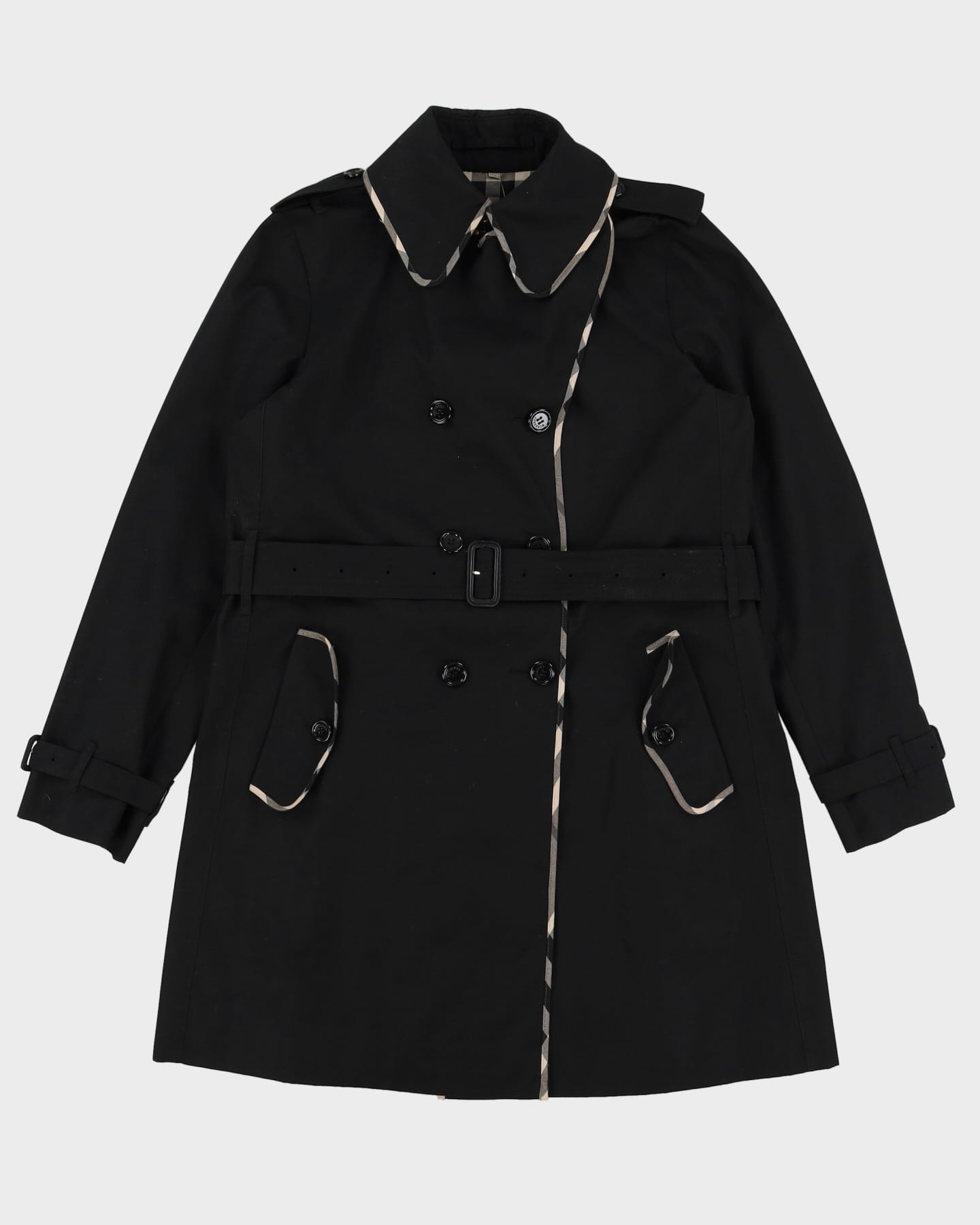Burberry London Black Mac Jacket -  M