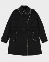 Burberry London Black Mac Jacket -  M