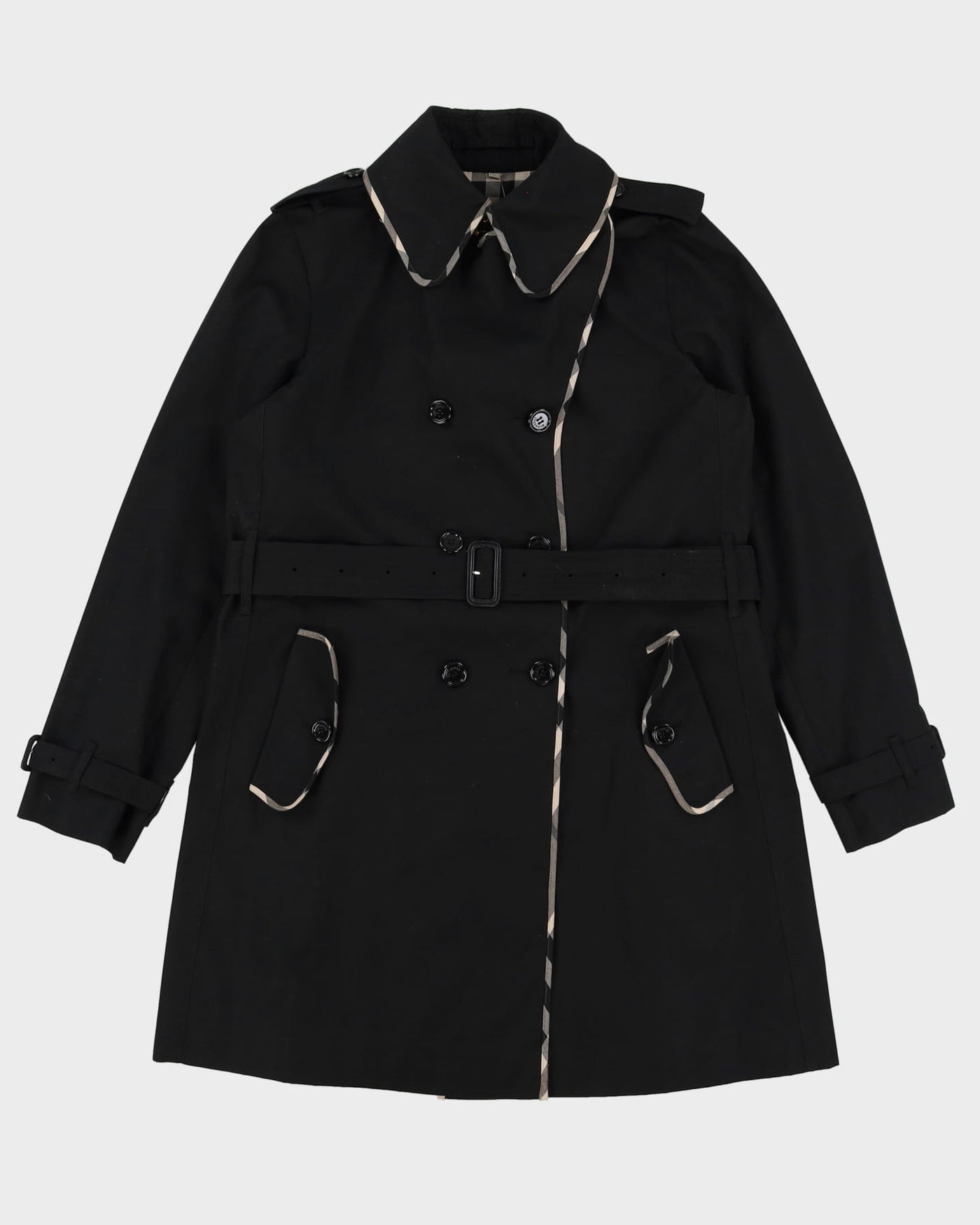 Burberry London Black Mac Jacket -  M