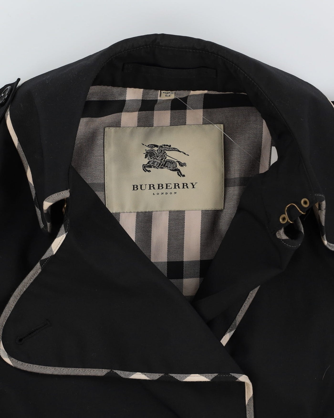 Burberry London Black Mac Jacket -  M