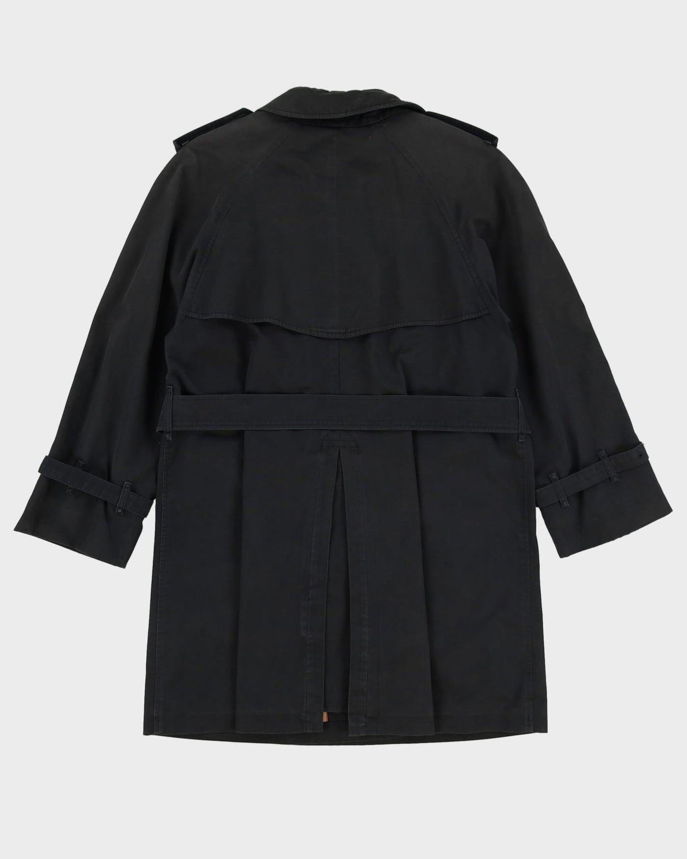 Vintage 1980s Burberry London Black Mac Jacket S