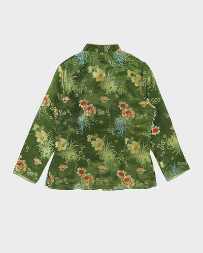 Green Brocade Cheongsam Style Jacket - S