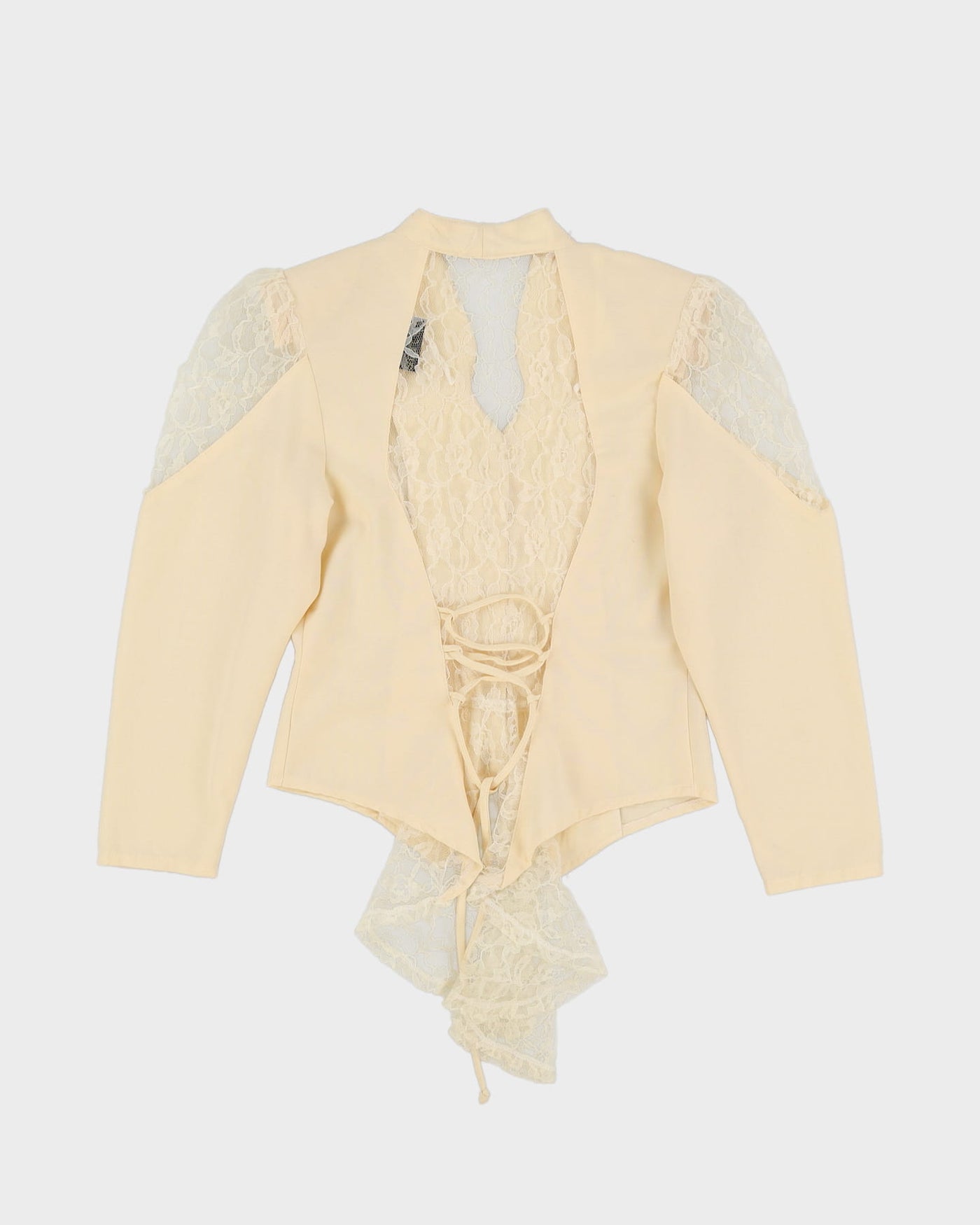 Vintage 1990s Cream With Lace Detailed Back Jacket - S
