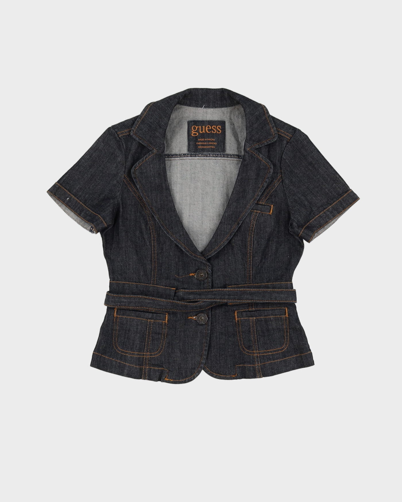 Y2K Guess Denim Short Sleeve Jacket - XS / S