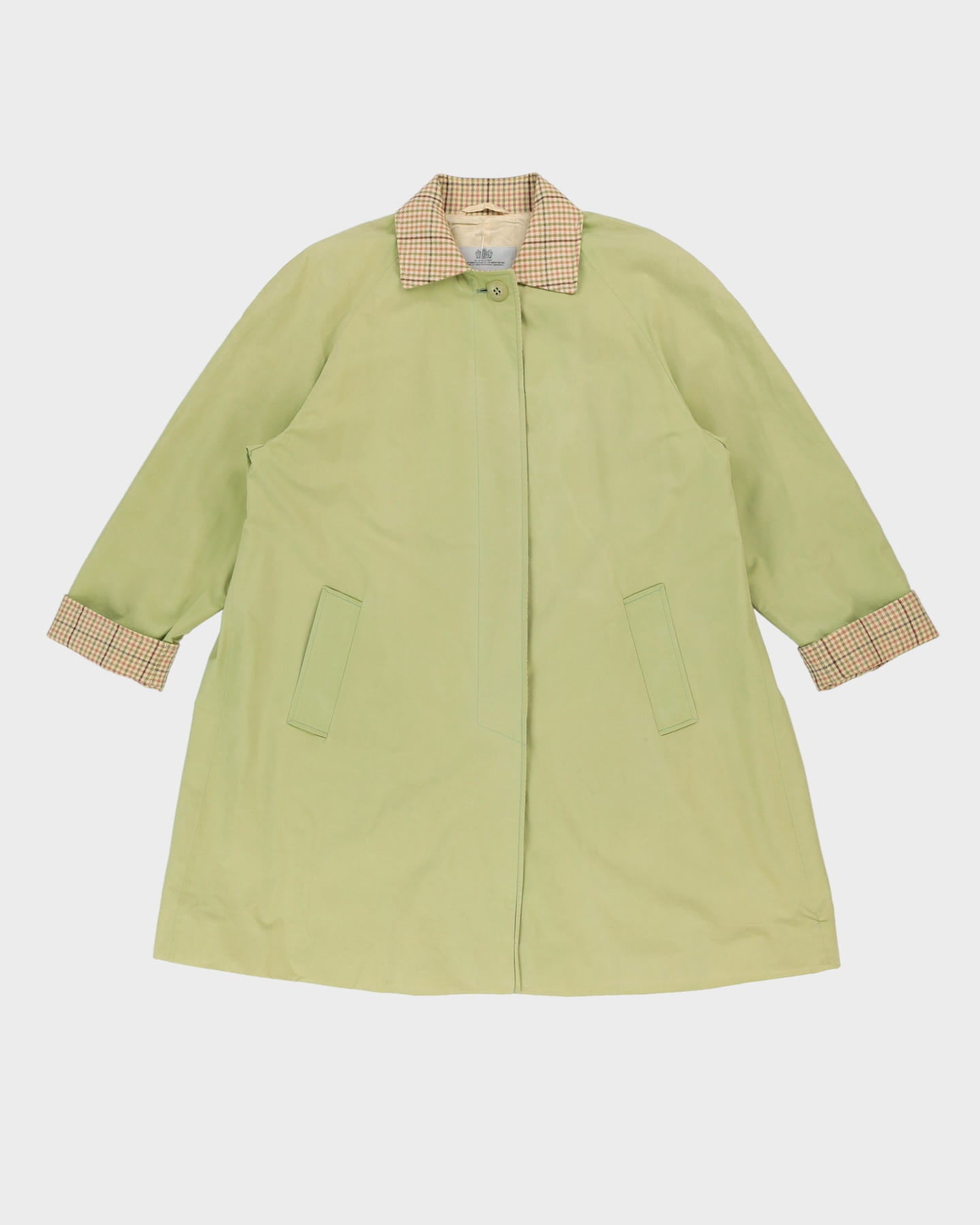 Aquascutum Lime Green A-Line Mac Style Jacket - L