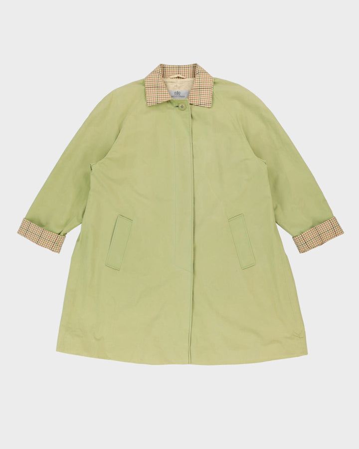 Aquascutum Lime Green A-Line Mac Style Jacket - L