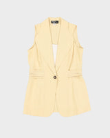 Vintage 1990s Yellow Short Sleeve Jacket - S