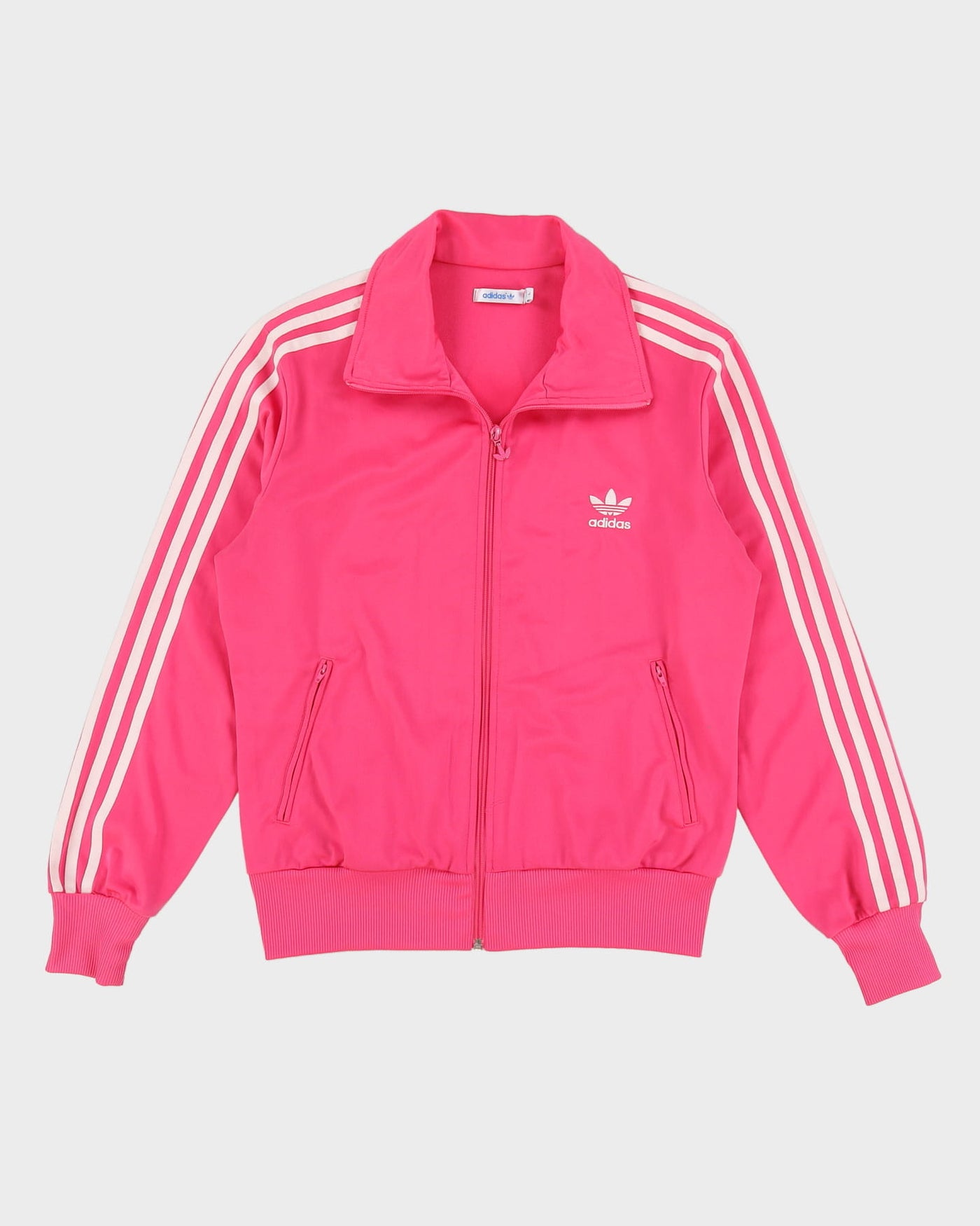 00s Adidas Pink / White Stripe Track Jacket - L