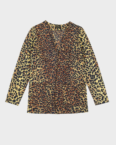 Vintage 1970s Leopard Print Loungewear Jacket - S