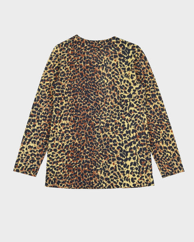 Vintage 1970s Leopard Print Loungewear Jacket - S