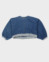 Y2K Blue Cropped Denim Jacket - L