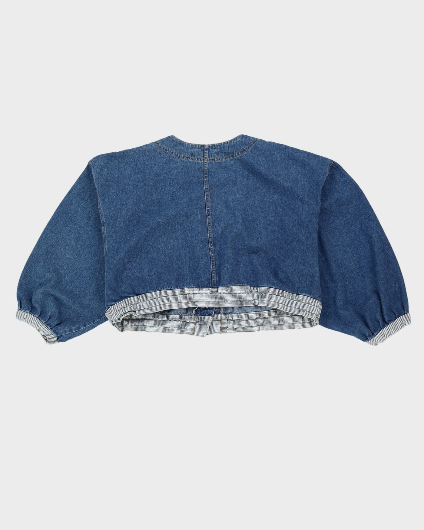Y2K Blue Cropped Denim Jacket - L