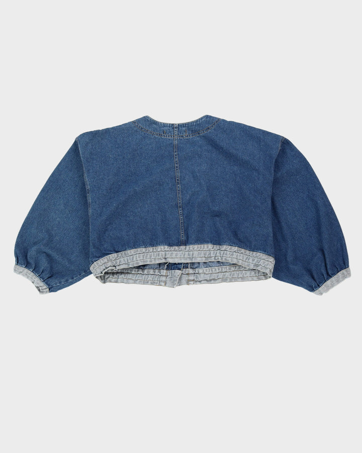 Y2K Blue Cropped Denim Jacket - L