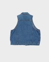 Vintage Levi's 1990s Cropped Sleeveless Denim Jacket - S
