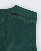 Vintage 1980s Western Dark Green Suede Fringe Waistcoat - M