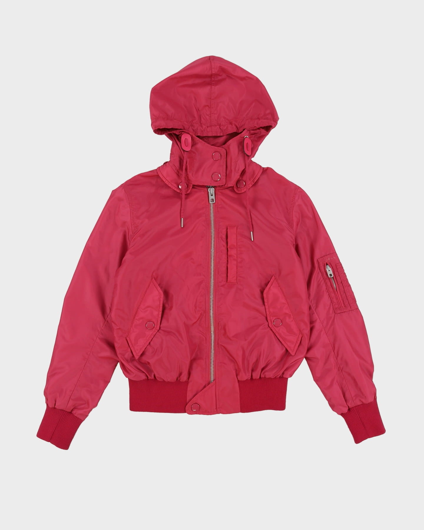 Coach Pink Hooded Anorak / Bomber Jacket - L