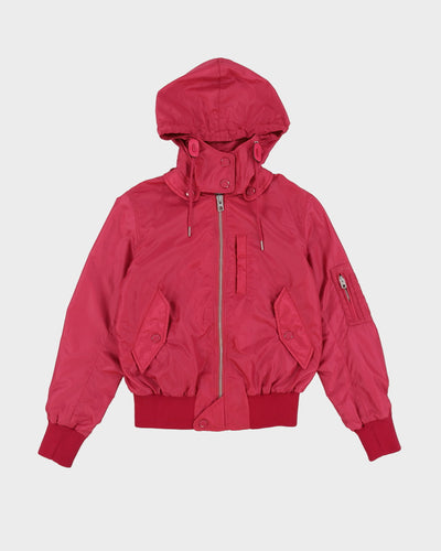 Coach Pink Hooded Anorak / Bomber Jacket - L
