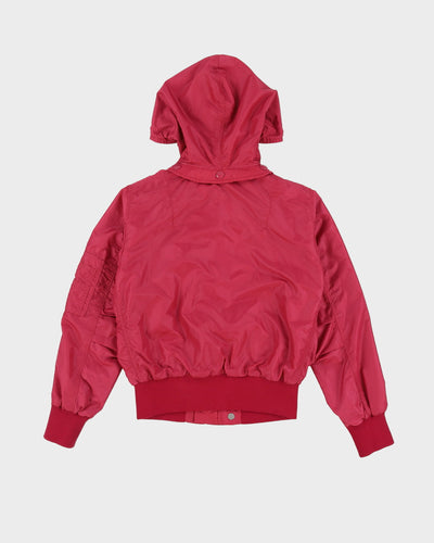 Coach Pink Hooded Anorak / Bomber Jacket - L