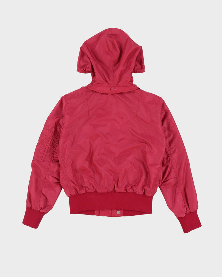 Coach Pink Hooded Anorak / Bomber Jacket - L