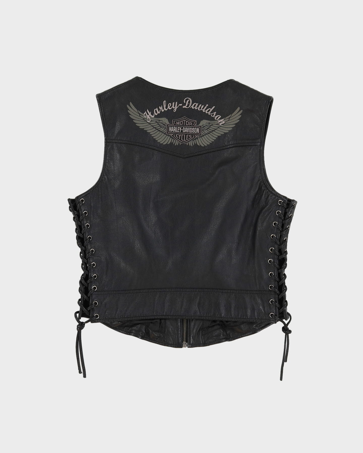 Harley Davidson Black Leather Waistcoat - S