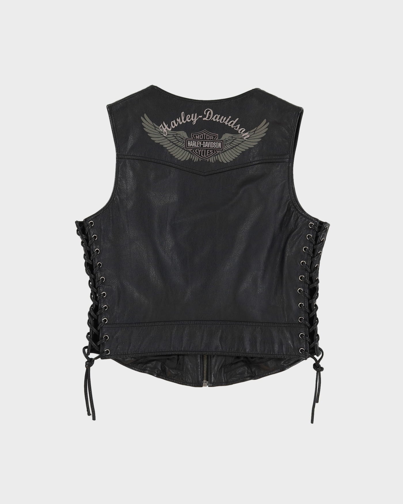 Harley Davidson Black Leather Waistcoat - S