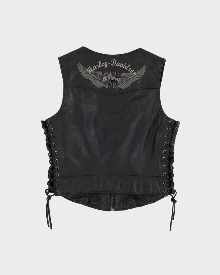 Harley Davidson Black Leather Waistcoat - S