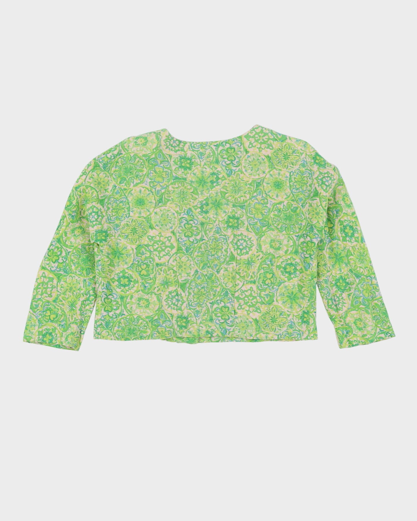 Vintage 1960s Green Cropped Blazer Jacket - S