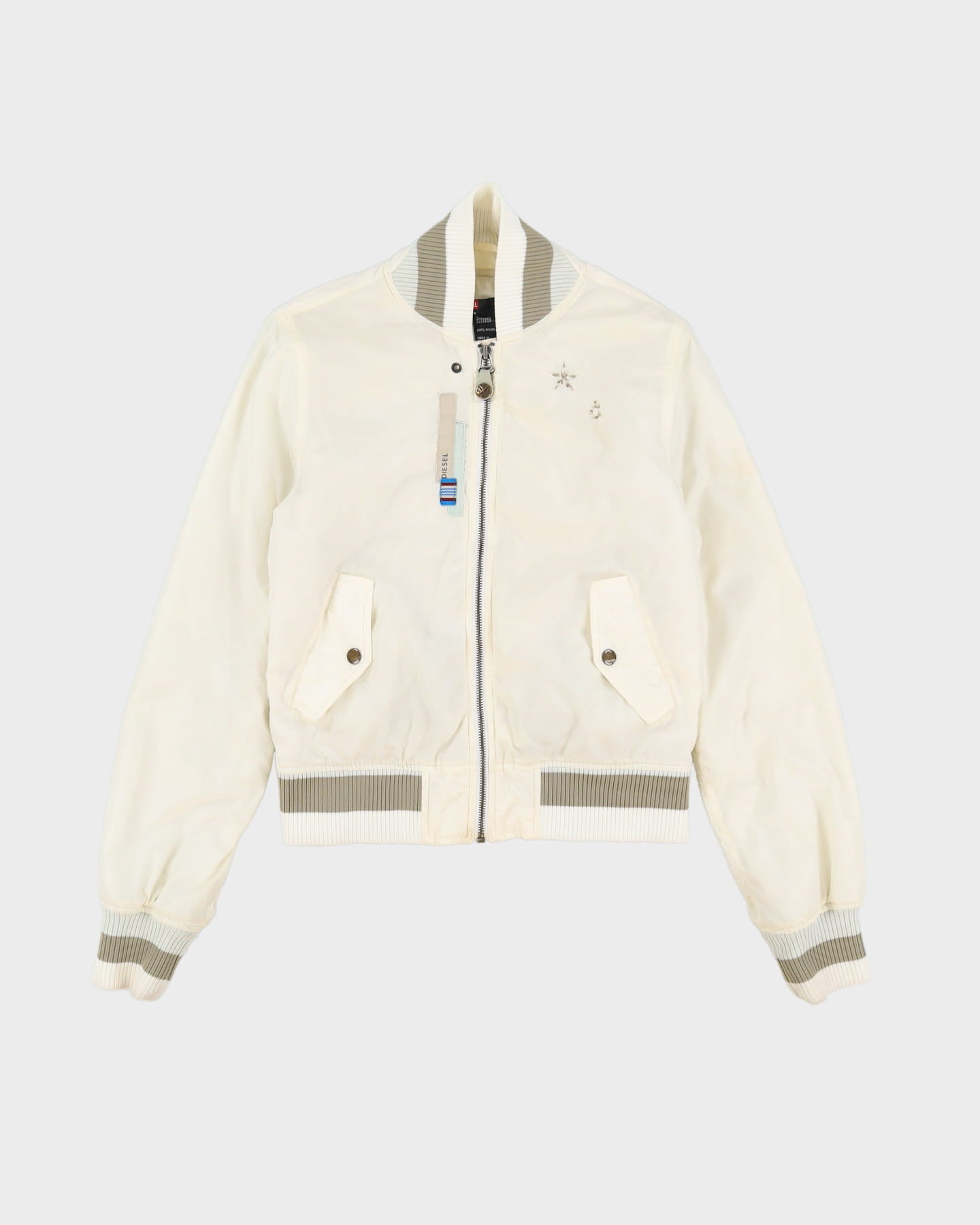 Diesel White Bomber Jacket - M