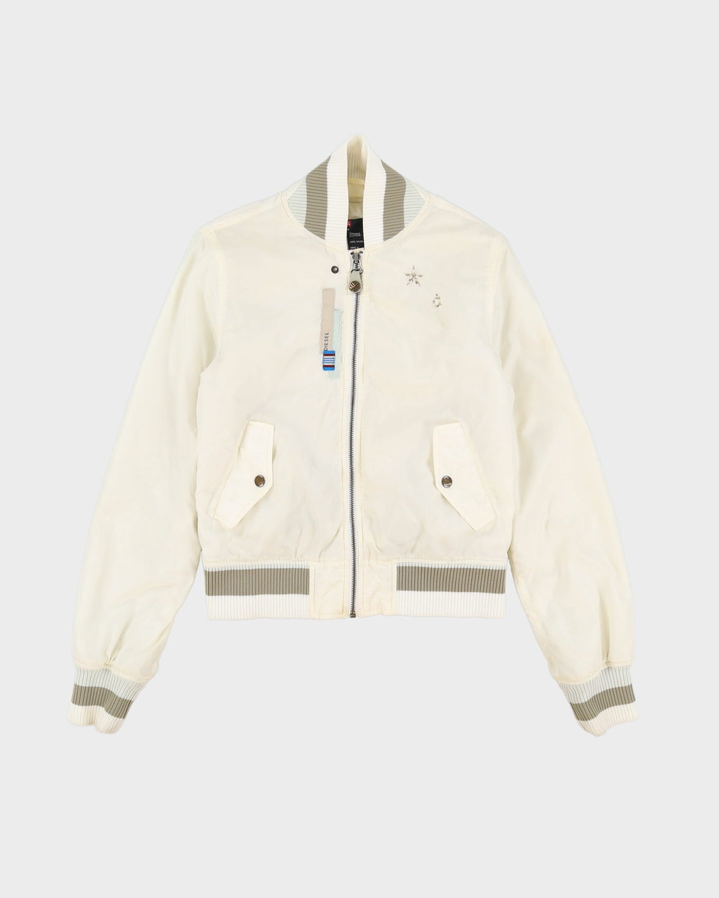 Diesel White Bomber Jacket - M