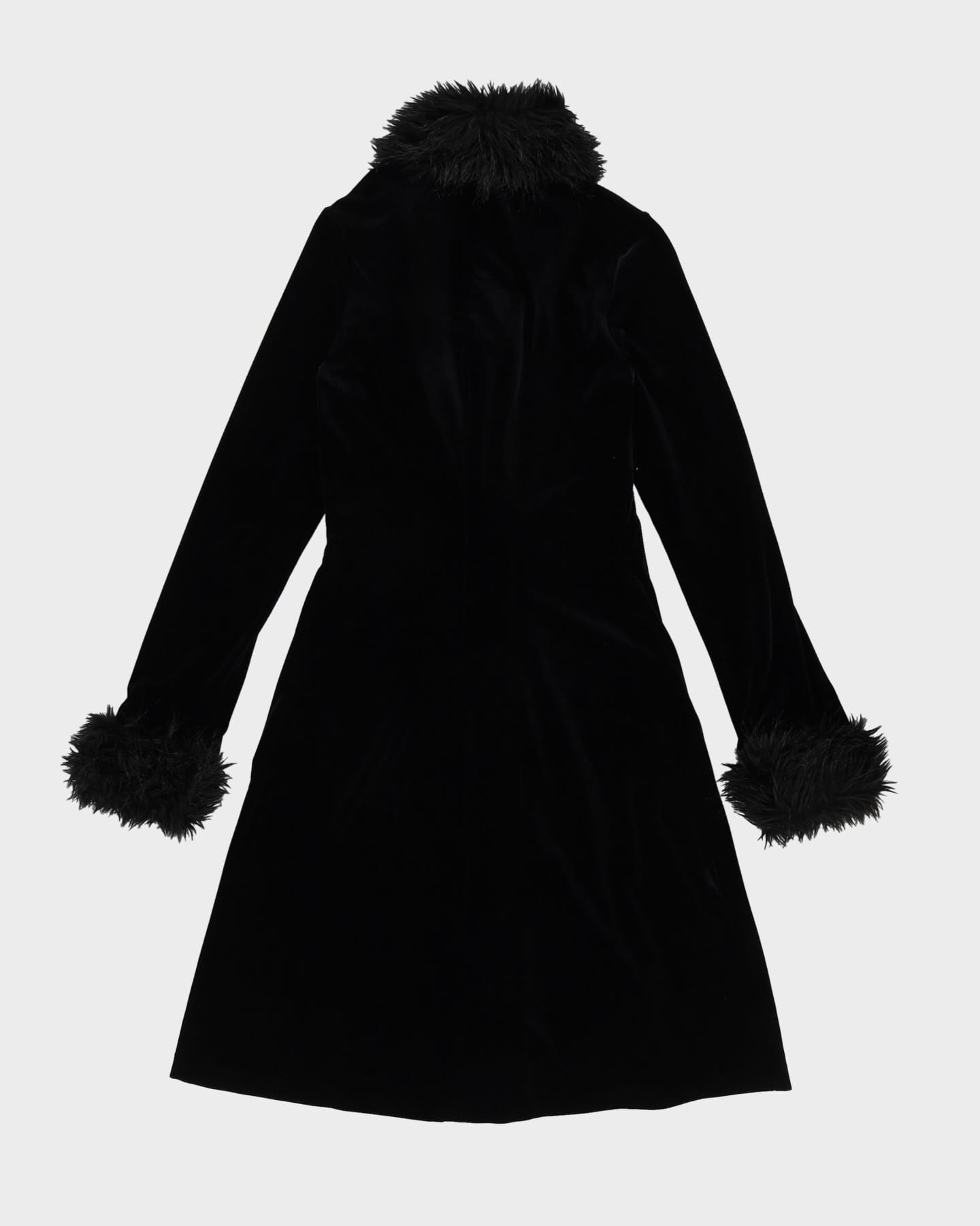 Betsey Johnson Black Velvet Embroidered Coat - XS