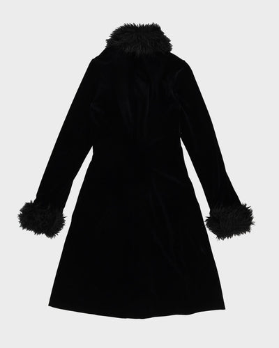 Betsey Johnson Black Velvet Embroidered Coat - XS