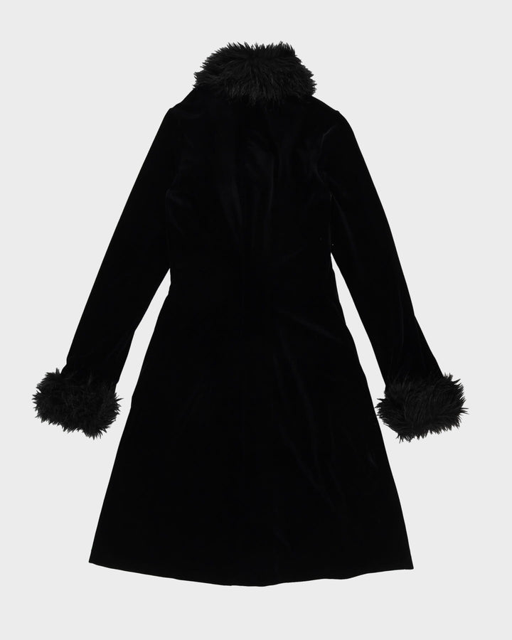 Betsey Johnson Black Velvet Embroidered Coat - XS