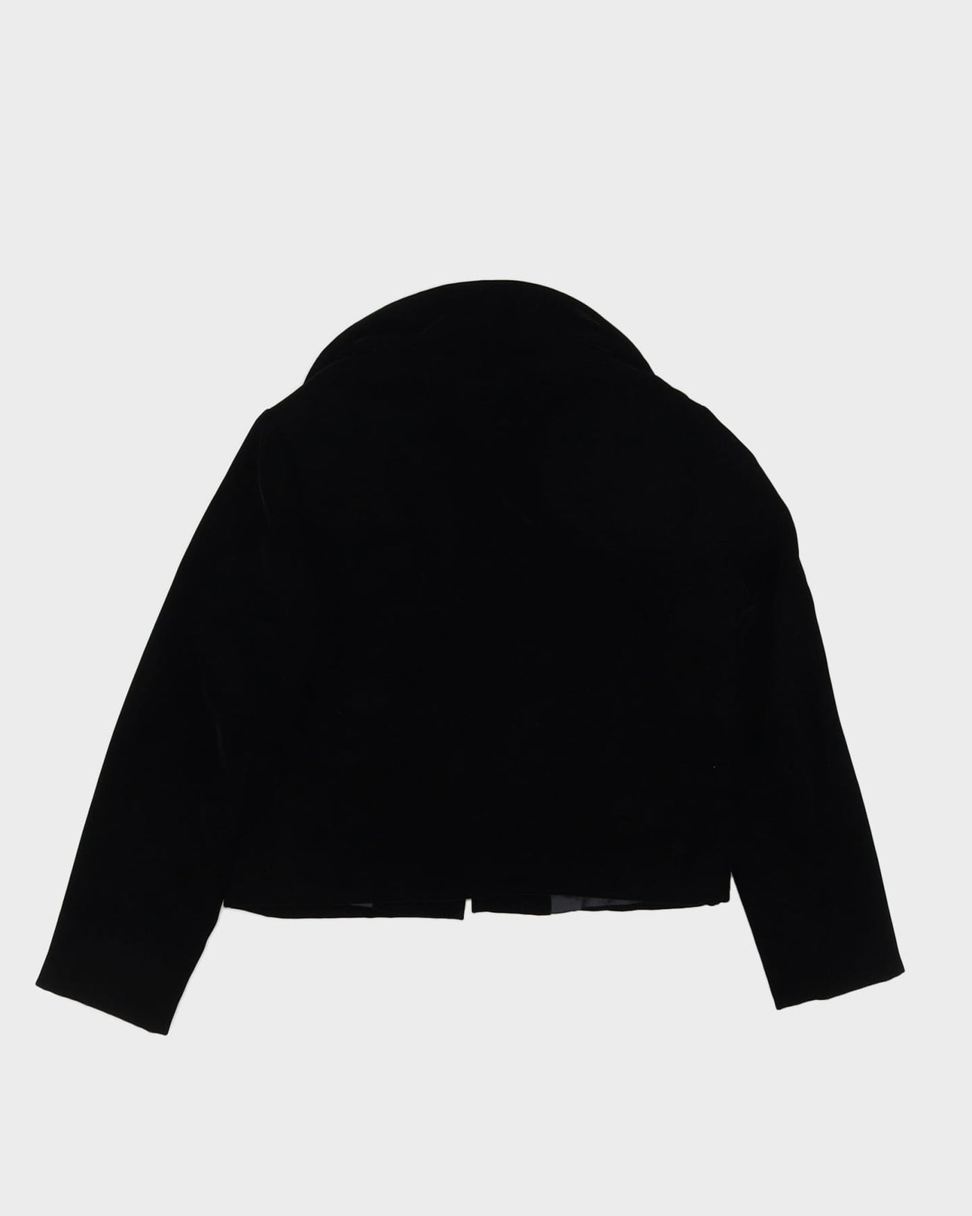 1990s Cropped Black Velvet Jacket - XS