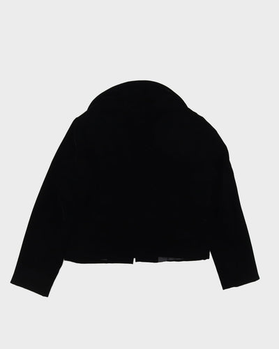 1990s Cropped Black Velvet Jacket - XS
