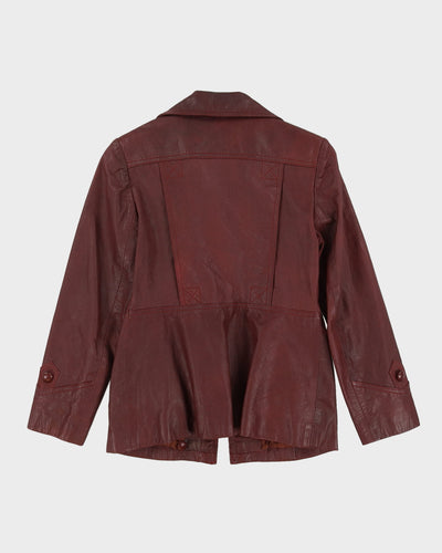 Vintage 1970s Burgundy Leather Jacket - XXS / XS