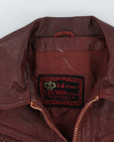 Vintage 1970s Burgundy Leather Jacket - XXS / XS