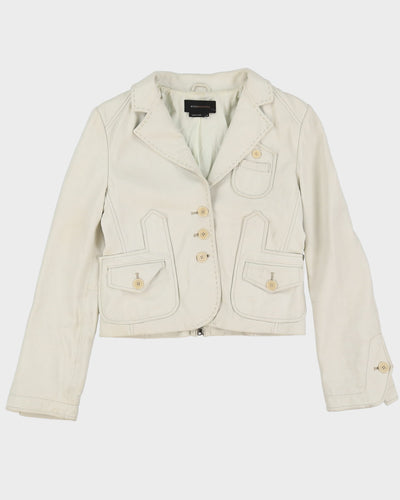 BCBG MaxAzria White Leather Jacket - S